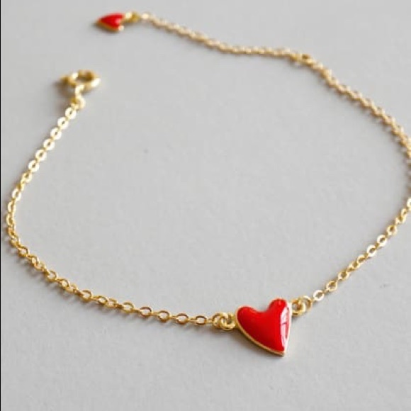 Madewell Style 18k Gold Plated Heart Bracelets - Picture 2 of 3